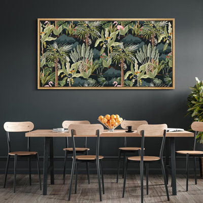 Tropical Palm " Tropical Splendour Exotic Birds And Flora Rustic Retro Art Decor Extra Large Pictures "
