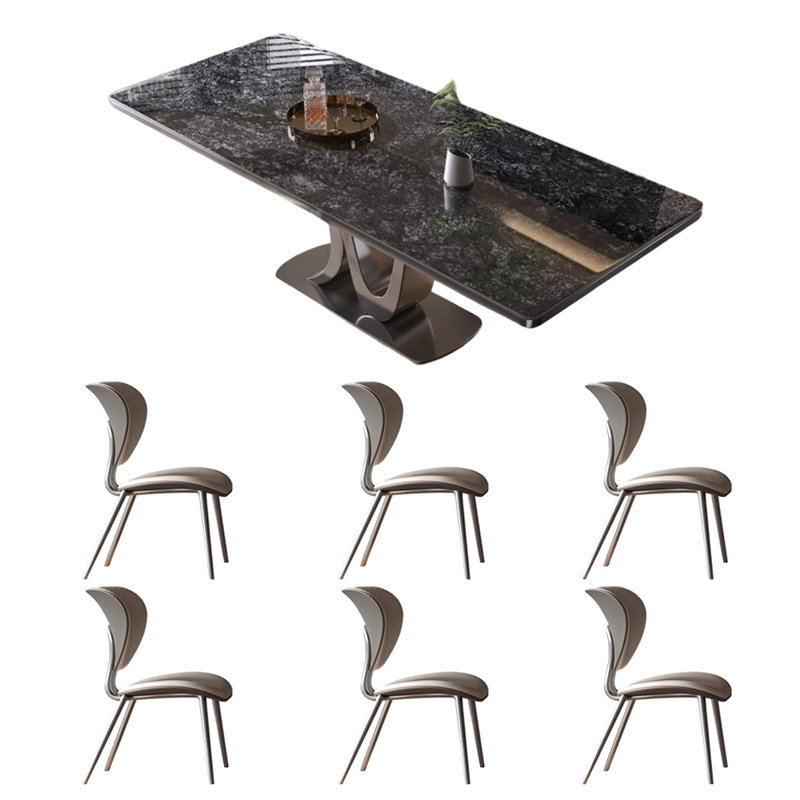 Table et chaise de luxe domestique, Noir, H 29,5 po x L 78,7 po x l 35,4 po