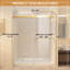 Frameless Sliding Glass Shower Doors 56-60" Width x 76"Height with 3/8"(10mm) Clear Tempered Glass, Brushed Nickel-134374521