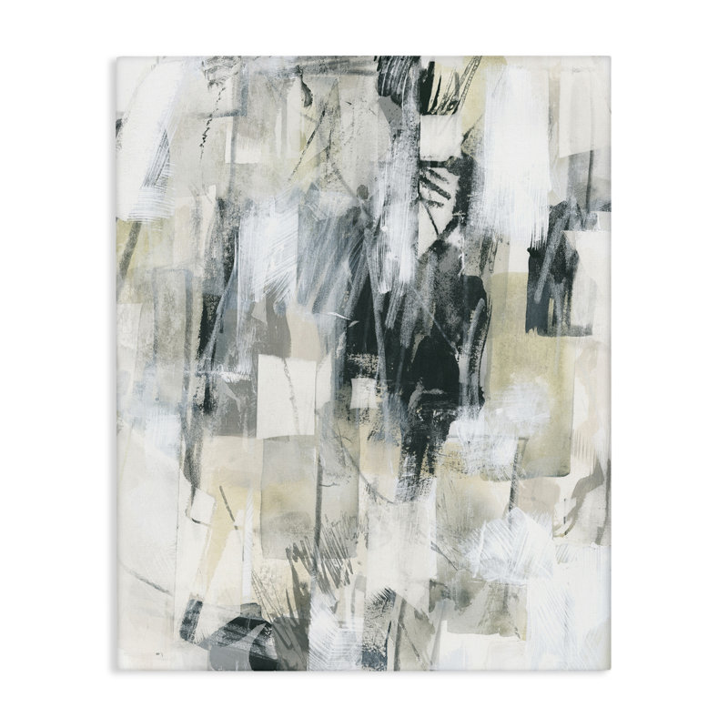 "Gray Layered Restless Shapes", art mural par June Erica Vess, H 30 po x l 24 po