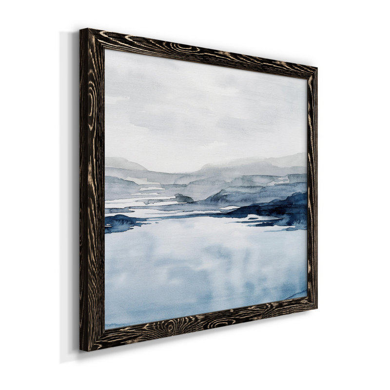 Toile encadrée «Faded Horizon II» de qualité supérieure - prête à être accrochée, Cadre noir, H 20 po x l 20 po x P 1,5 po