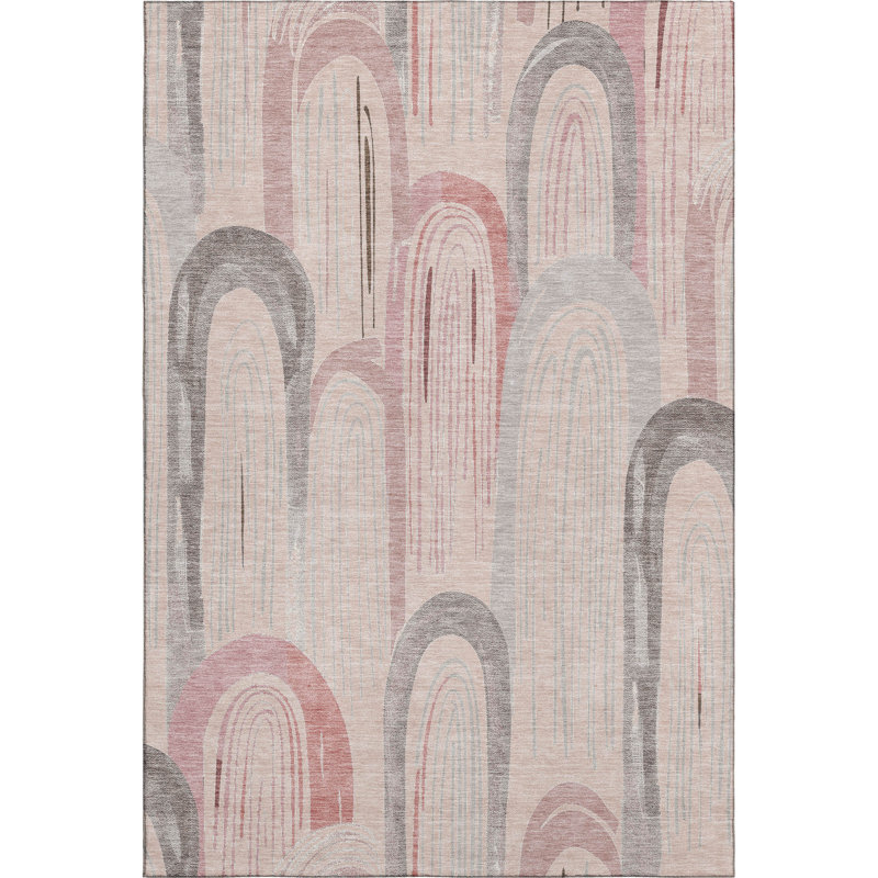 Premium Machine Washable Harjo AMF1588 Geometric Rug, Rectangle 8' x 10'