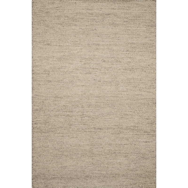 Rabon Hand Woven Wool Wheat Area Rug, Rectangle 3'6" x 5'6"