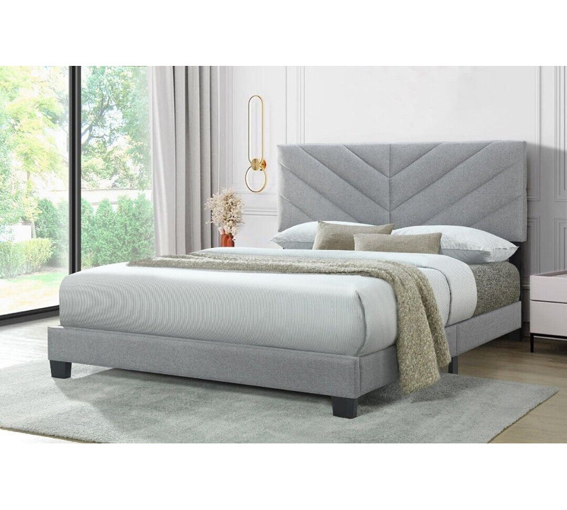 Jesten Upholstered Standard Bed, King, Gray
