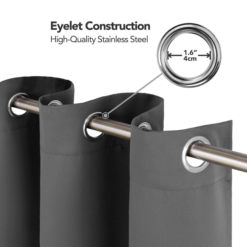 Blackout Single Curtain Panel, Light Grey