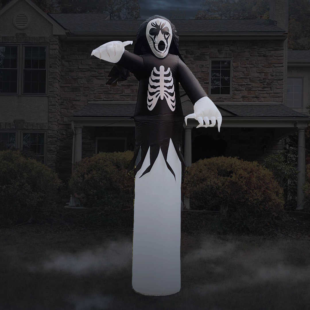 Beyond the Graveyard 12-Ft. Tall Pre-lit Inflatable Grim Reaper Haunted Hill Farm