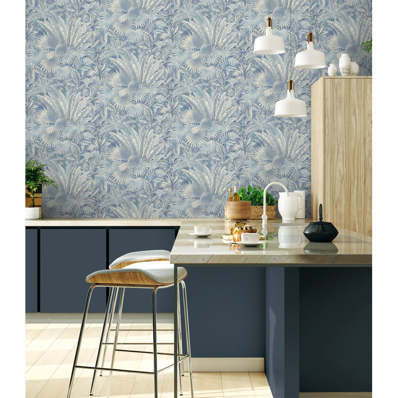 Tommy Bahama Bahamian Breeze Peel And Stick Wallpaper Roll, Azure