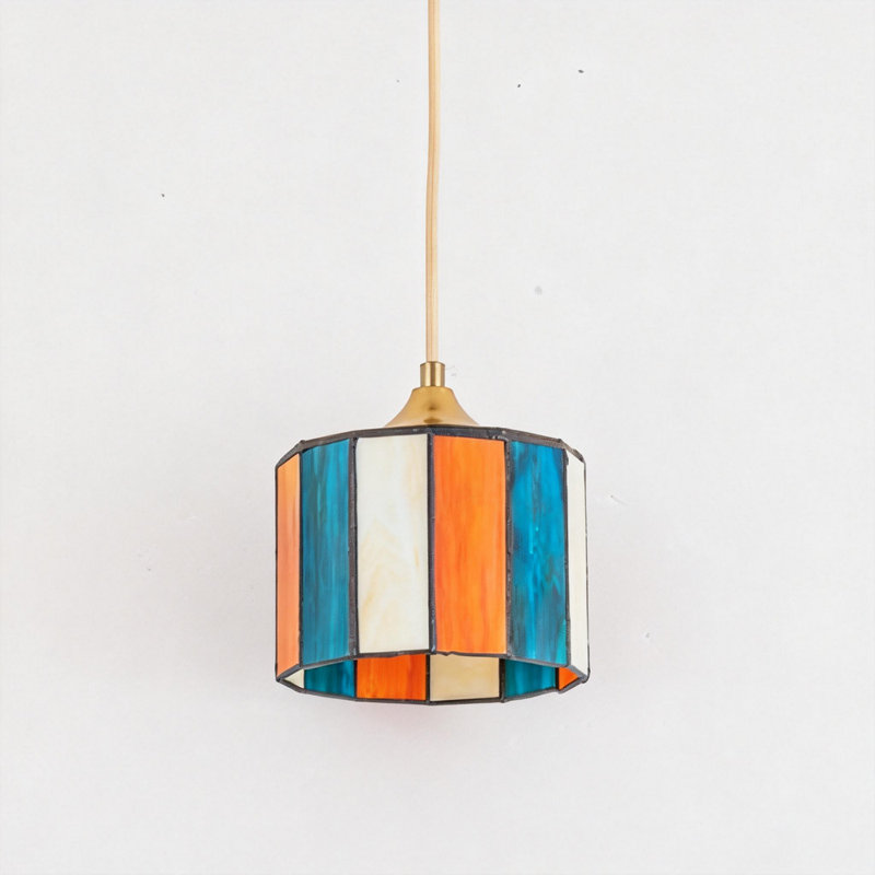 Mini-luminaire suspendu en verre coloré