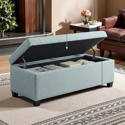 Large 49.75 Inch Storage Bench With Child-Safe Hinge And 300 Lb Capacity
