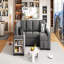 Canapé-lit modulaire en forme de U de 109 po avec deux ports USB, une méridienne de rangement et quatre coussins de dossier pour le salon, gris
