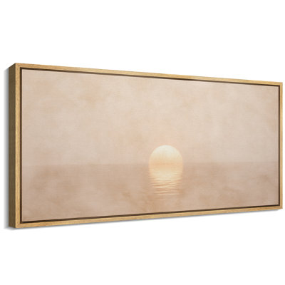 Minimalist Sunset Over Calm Sea Landscape Wall Decor Extra Large Pictures Framed Canvas Print Wall Art