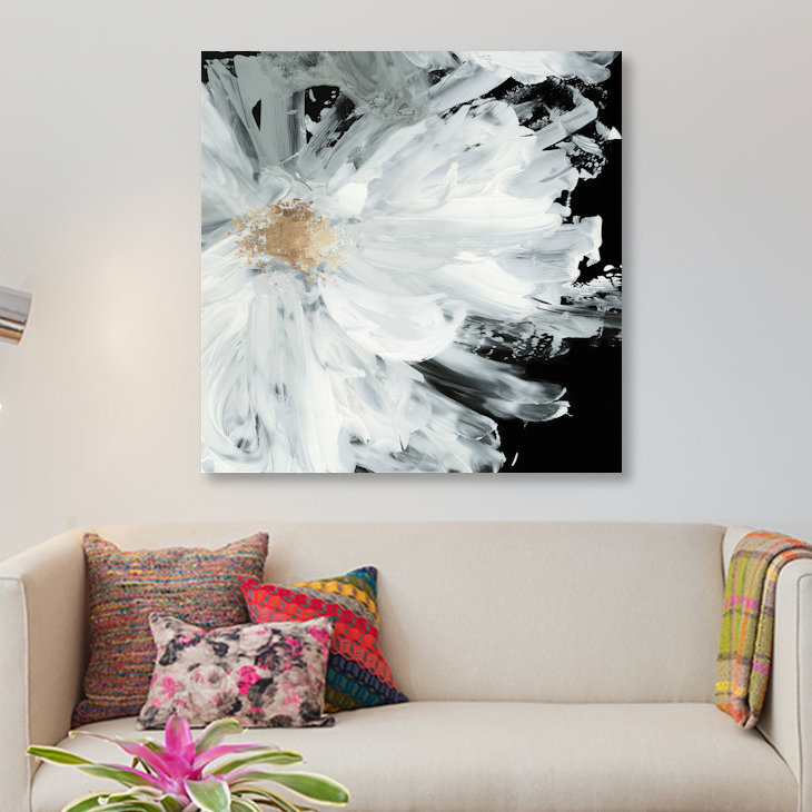 «Peony», reproduction sur toile, H 37 po x l 37 po x P 1,5 po, Toile tendue, Pas de tapis