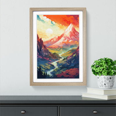 Japanese Mountains Futurism No.2 - Framed Print