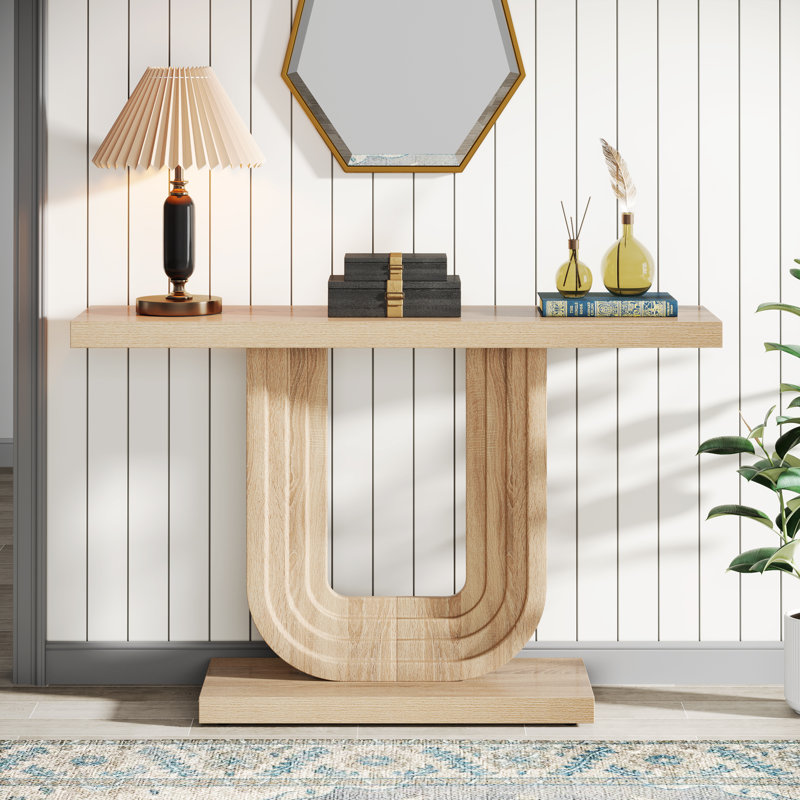 Jameeka 39.37'' Console Table, Natural Wood