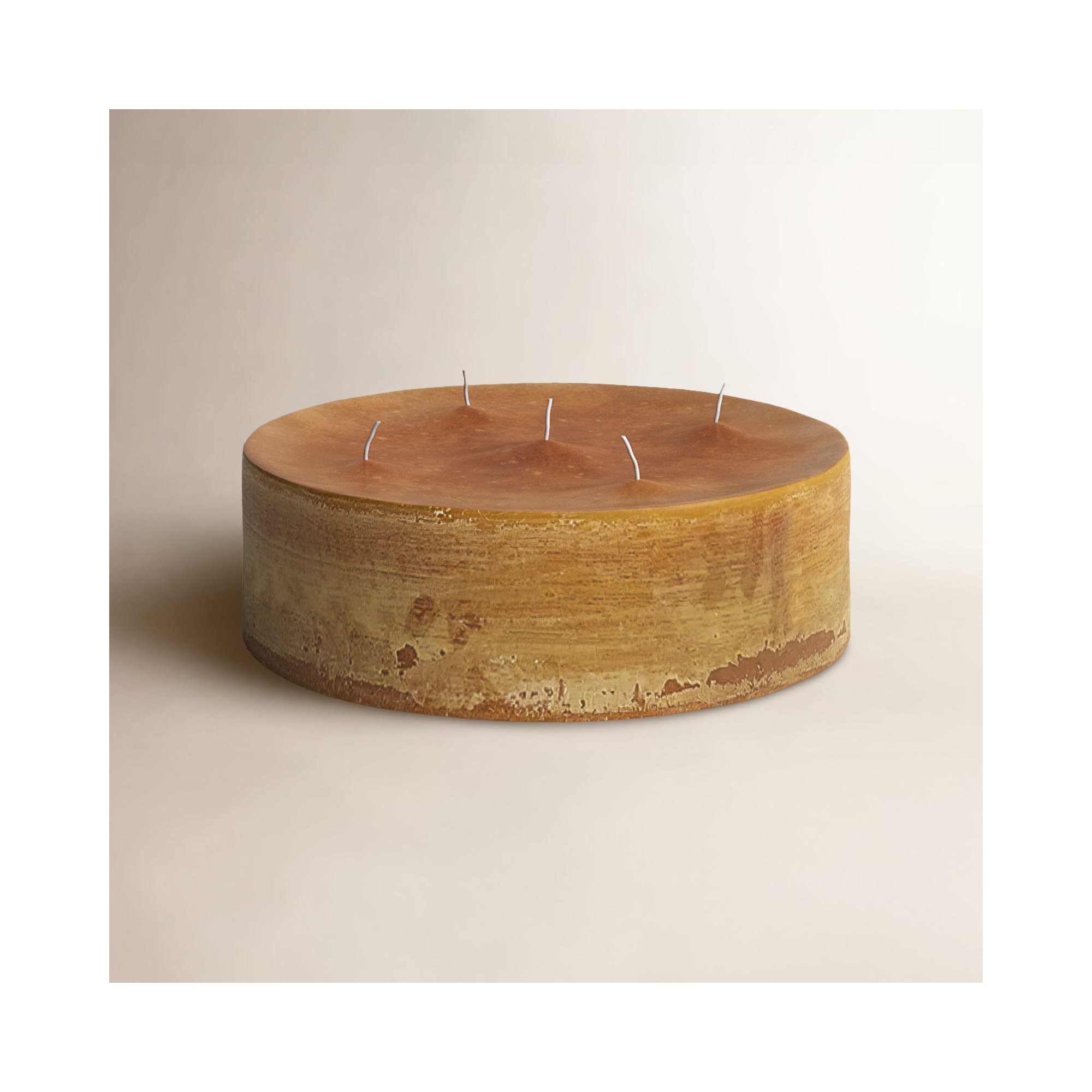 Pillar Super Unscented Candle, 2.75" H x 9.05" W x 9.05" D, Chamois
