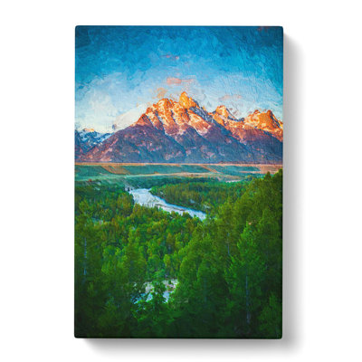 Teton Mountain Range - Wrapped Canvas Painting
