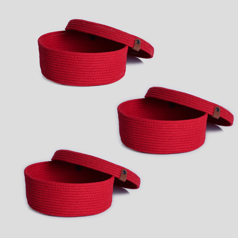 Ebern Designs Decorative Basket, Red