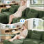 L-Shaped Chenille Ergonomic Curved Sectional With 1 Movable Ottoman-131094041-131094042
