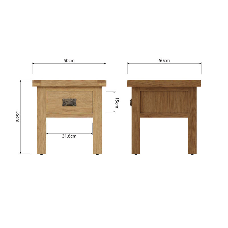 Oakham Lamp Table With Drawer