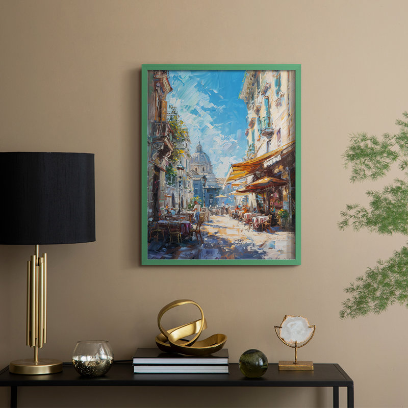 LANDSCAPES Series CECLIX, reproduction encadrée - bois massif, H 21 po x l 17 po, Vert
