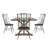 Durga Rustic Pine Frame Concrete Veneer Top Dining Table And Windsor Chairs Set - Stripe Concrete Veneer Top Table And 4 Chairs-1566265790