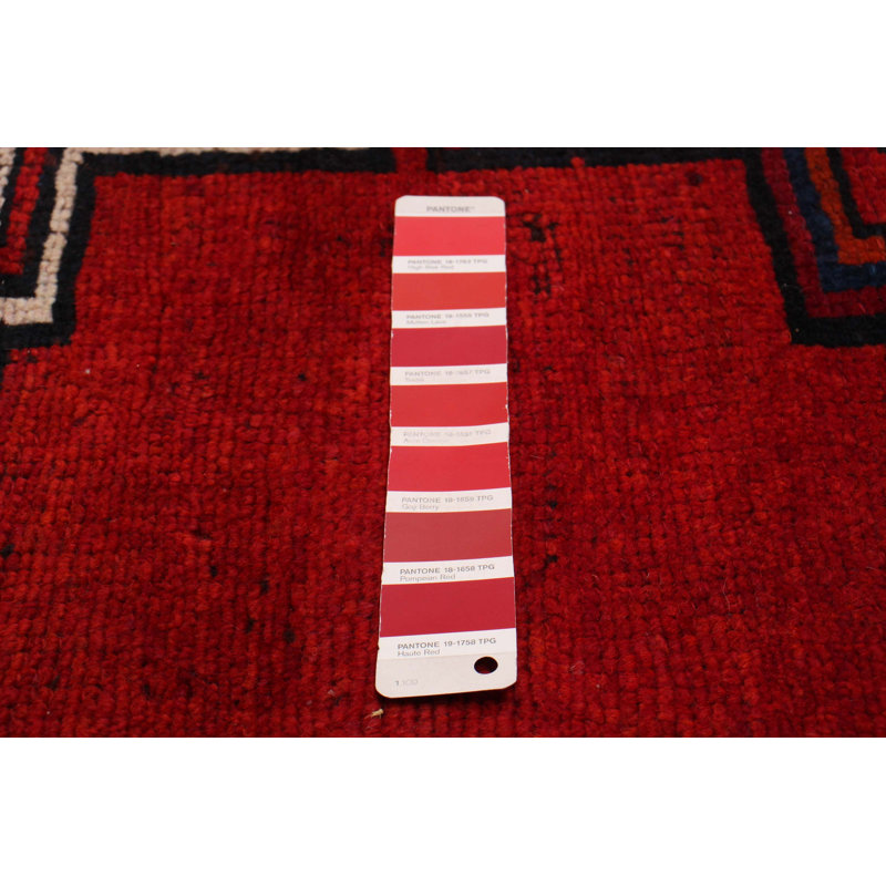 Tapis de couloir unique en laine 3 pi 5 po x 13 pi 3 po Melis Rouge