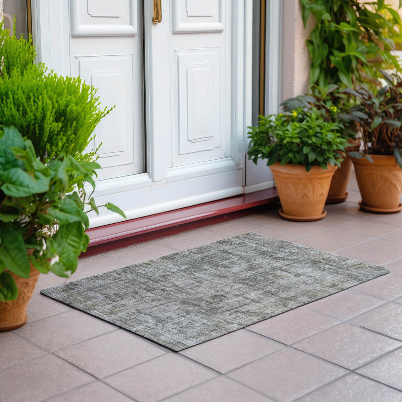 Tapis étain intérieur / extérieur lavable à la machine Claudian ACN1627, Rectangle 1 pi 8 po x 2 pi 6 po