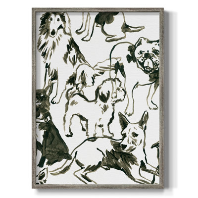 «Canine Collage I», reproduction encadrée - bois massif