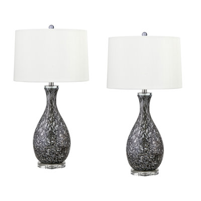 Cinisello 30" Charcoal Grey and Light Grey Table Lamp with USB Port