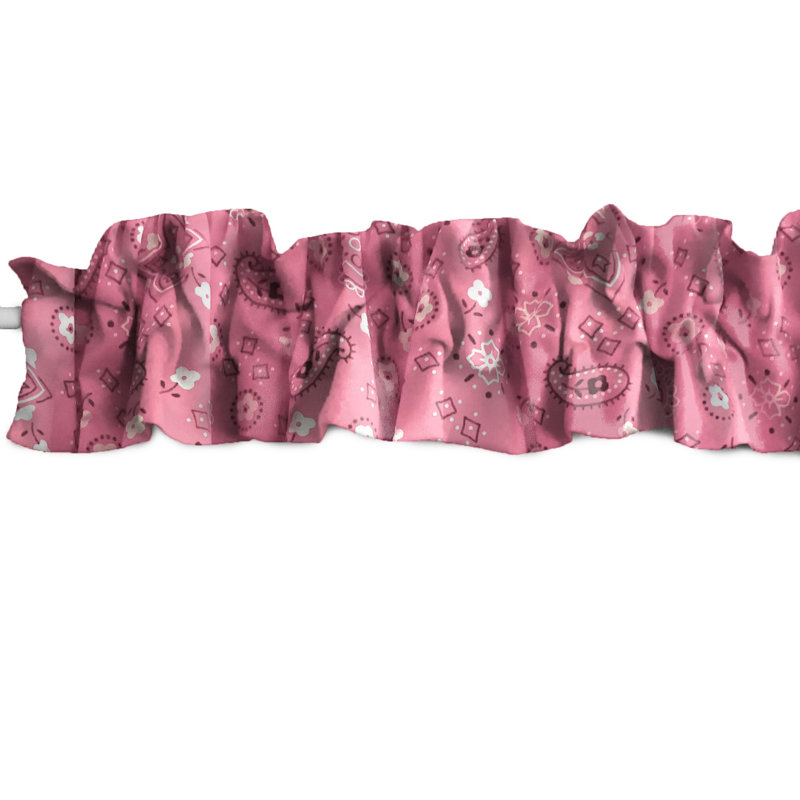 Cantonnière sur mesure en mélange de coton Paisley, L 72 po x L 7 po, Rose