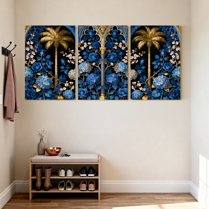 Plantes et fleurs, ensemble de 3 impressions murales sur toile, H 24 po x l 16 po