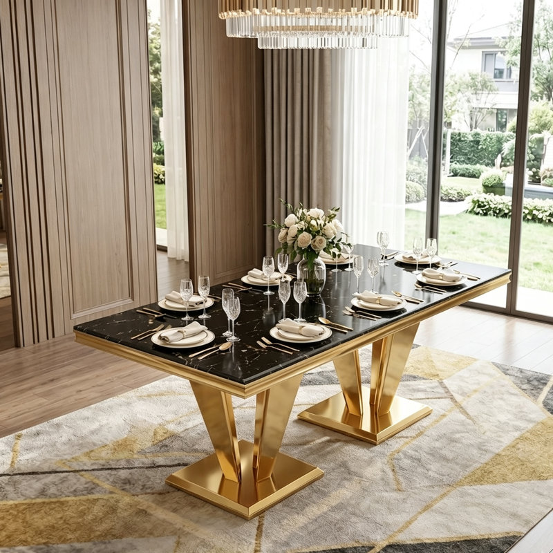 Modern Dining Table, Black