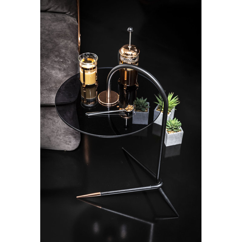 Anijia Glass Top End Table