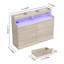 Commode à 8 tiroirs en bois - Grande commode de chambre à coucher avec rangement profond, plateau large pour le salon, le couloir ou la chambre d'enfant-822813828