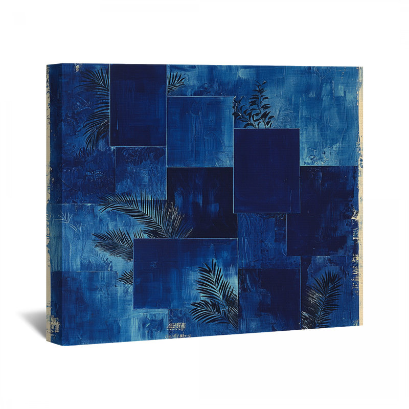 Palmier sur toile tendue - décoration murale botanique, H 16 po x l 16 po