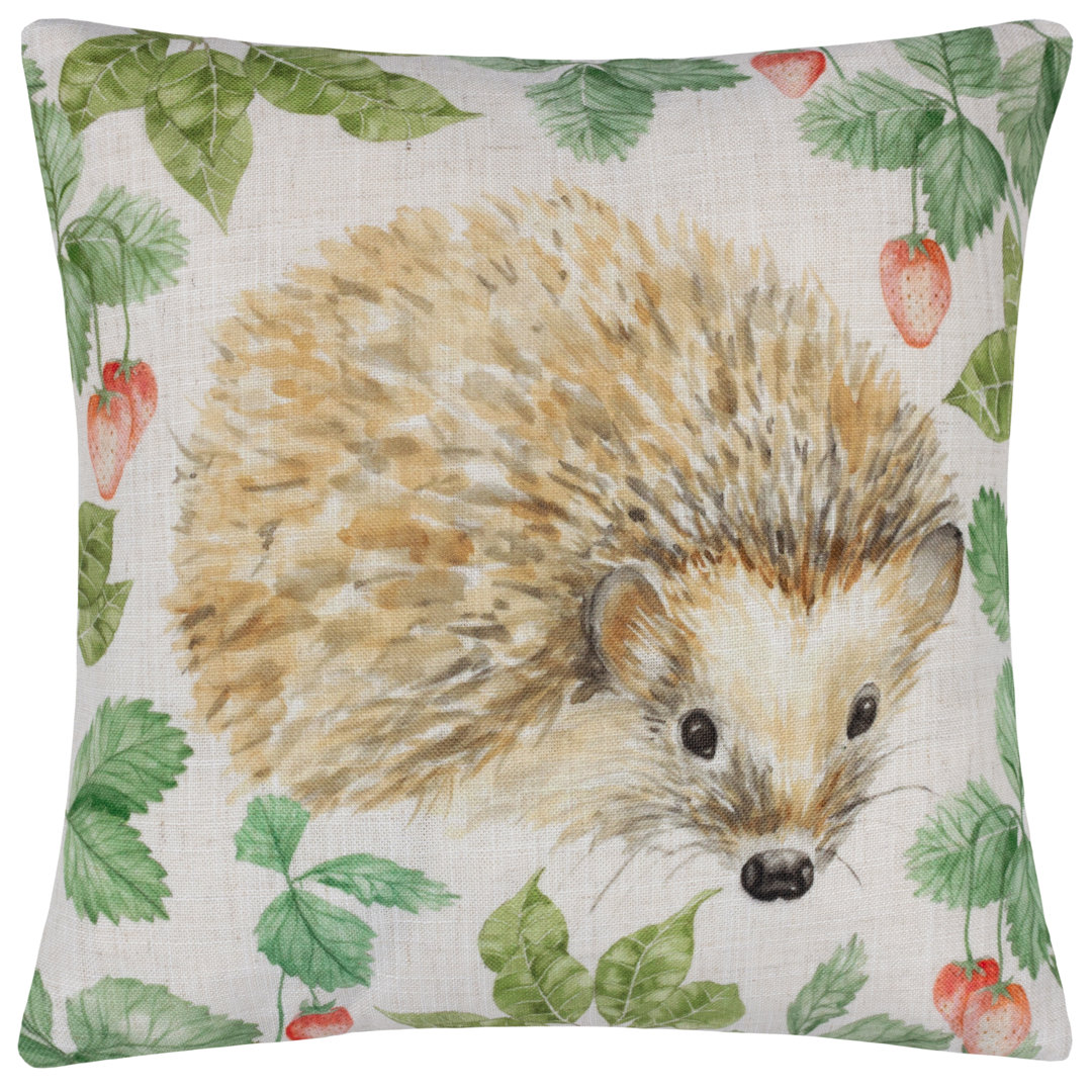 Grove Hedgehog Indoor / Outdoor Square Scatter Cushion with Filling