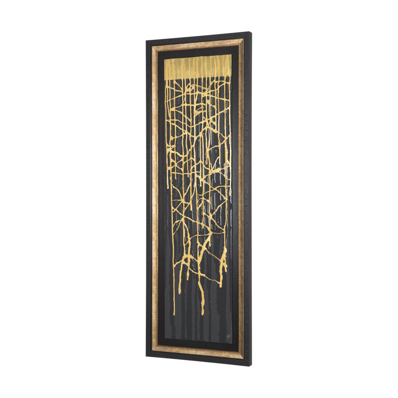 «Midas Touch II» par Barbara Fleming, reproduction d'art encadrée à la main avec passe-partout texturé, 22.0L x 2.5W x 62.0H