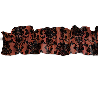 Cantonnière à motif floral en popeline et damas