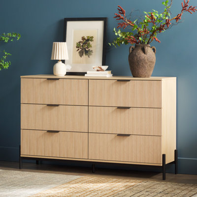 Asho Reeded 6-Drawer Double Dresser