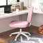 Fauteuil à dossier moyen rose pour tâches de bureau - Hauteur réglable, pivotant, cuir d'unité centrale, dossier d'équipement sans accoudoir, cuir