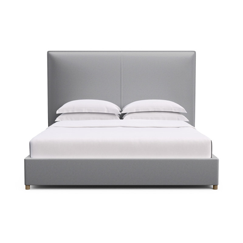 Mansfield Upholstered Bed, Full, Plush Velvet Pumice, Weathered
