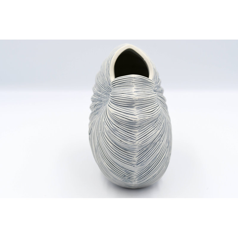 Avaughn Handmade Table Vase, Blue, 5.7" H x 6.6" W x 3.4" D
