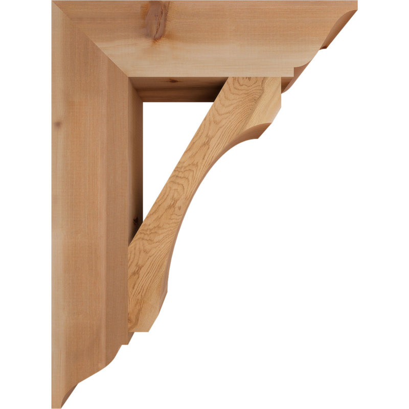 Support en bois rustique traditionnel BKTLEC01, Cèdre rouge de l'Ouest (lisse), H 32 po x l 5,5 po x P 24 po