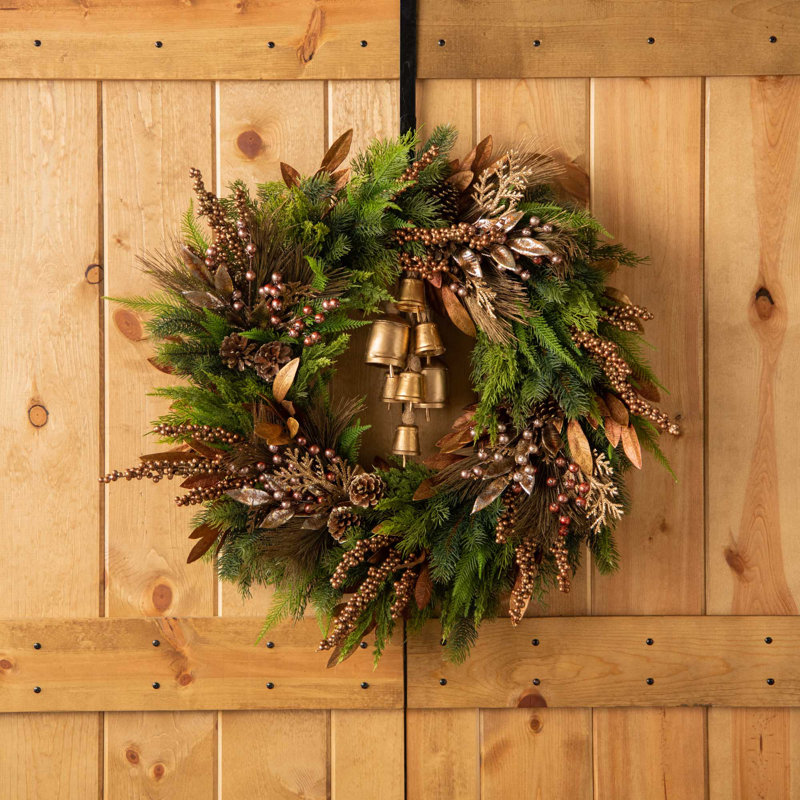 Handcrafted Faux Mixed Assortment Wreath, 30" H x 30" W x 6'' D