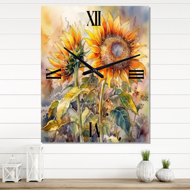 Horloge murale Sunflower Symphony III, H 40 po x l 30 po