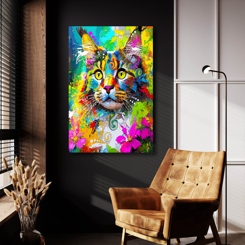 «The Maine Coon» par Dean Russo, art mural en verre acrylique, H 36 po x l 24 po x P 0,2 po