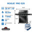 Barbecue à 4 brûleurs avec brûleur latéral infrarouge et grille de cuisson en fonte Rogue PRO 525-107413893-107413895