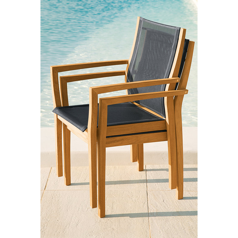 Horizon Outdoor Teak Dining Armchair, Pearl
