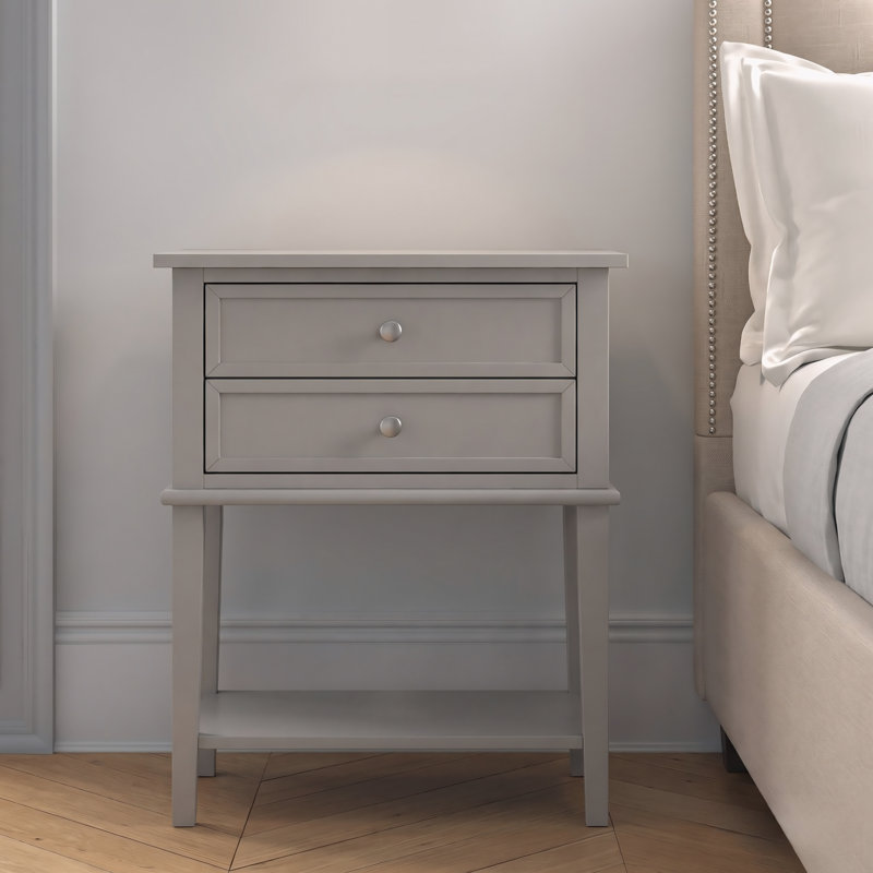 Zeist Silver Champagne Nightstand Set Of 2, Silver Champagne