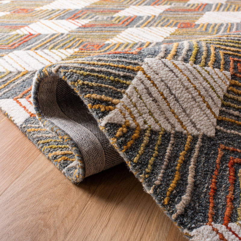 Garbutt Hand Tufted Wool And Cotton Geometric Rug, Rectangle 3' x 5'